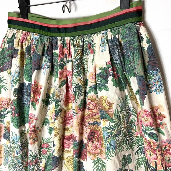 Vintage 50s Ribbon Belt Circle Skirt Lisieres Fleuries Paul Dumas Floral Large - Picture 7 of 10